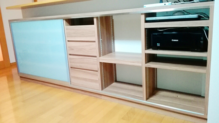 キッチンカウンター下収納家具制作例3