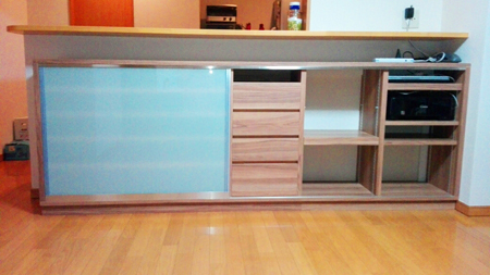 キッチンカウンター下収納家具制作例2