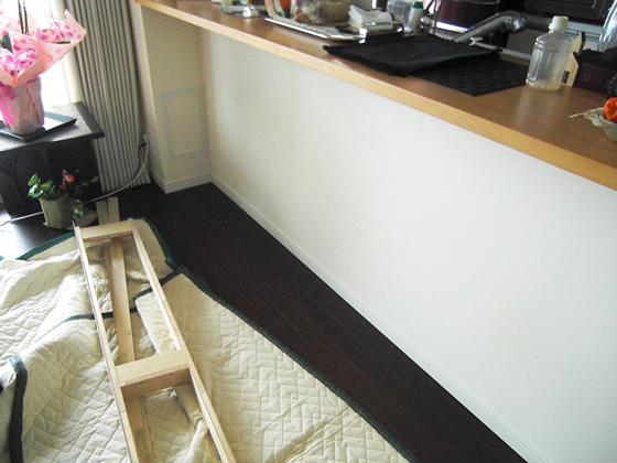 キッチンカウンター下スキマ収納家具制作例