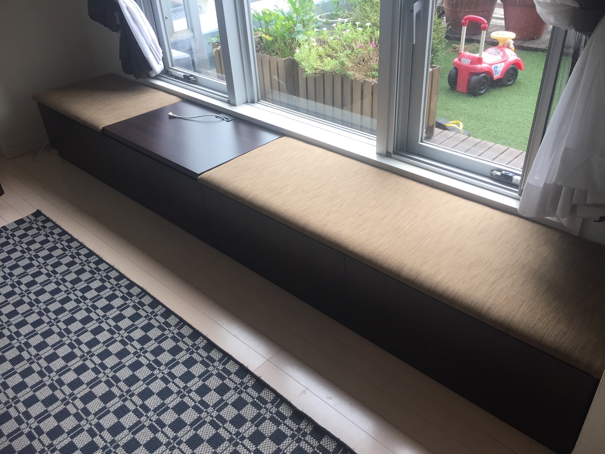 ベンチソファ兼収納家具制作例2